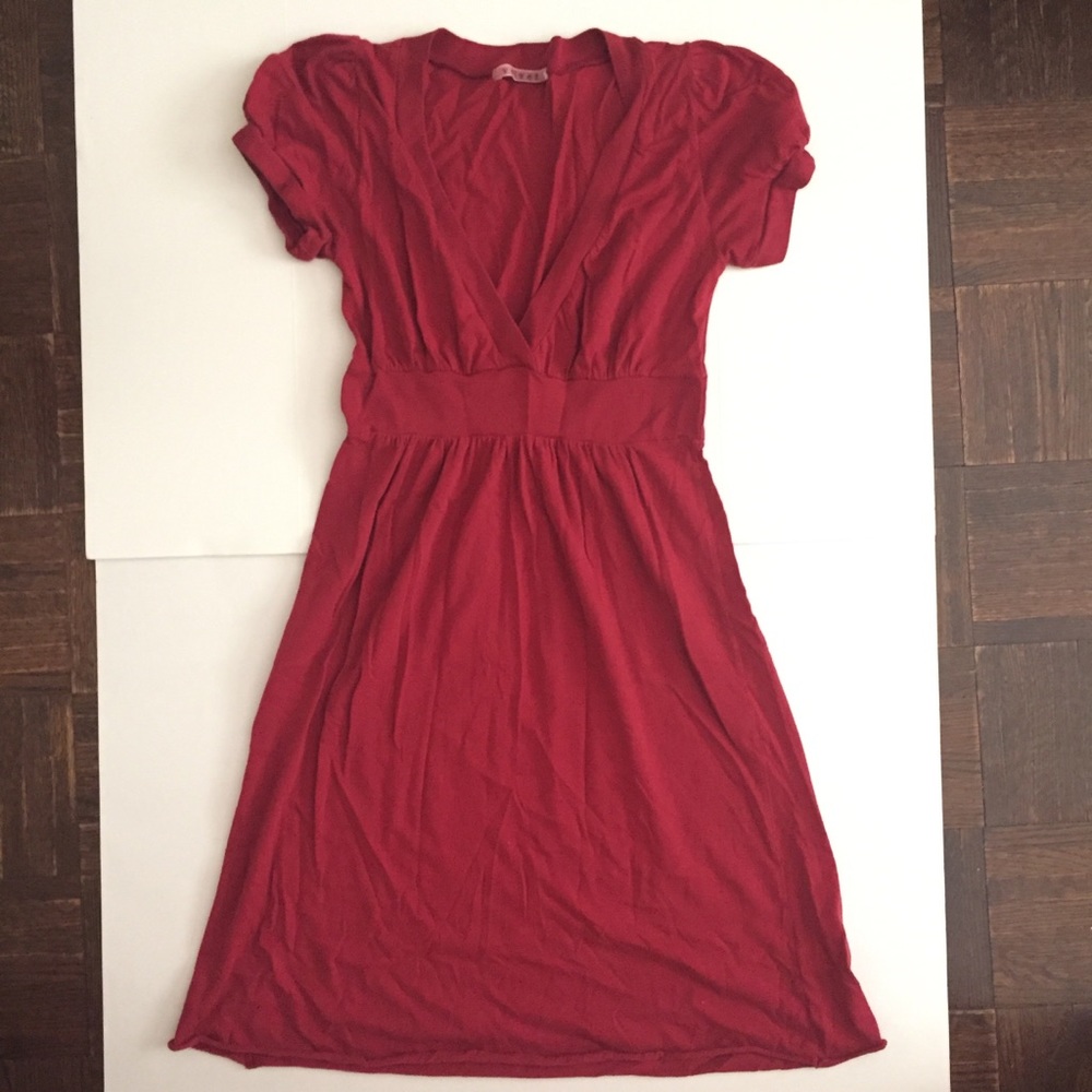Velvet Empire Waist Red Dress